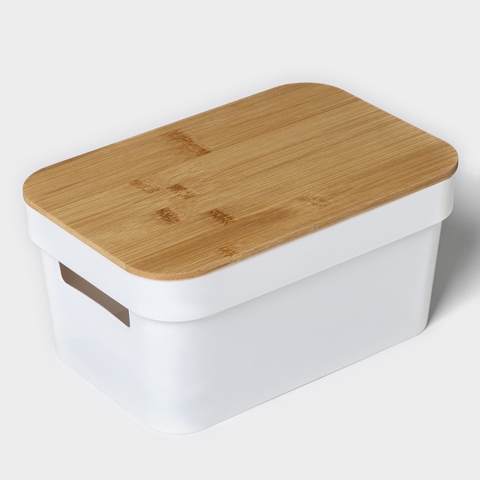 Контейнер для хранения с крышкой LaDо́m «Натурэль», 25,5×17×12см, цвет белый Контейнер для хранения с крышкой LaDо́m «Натурэль», 25,5×17×12см, цвет белый