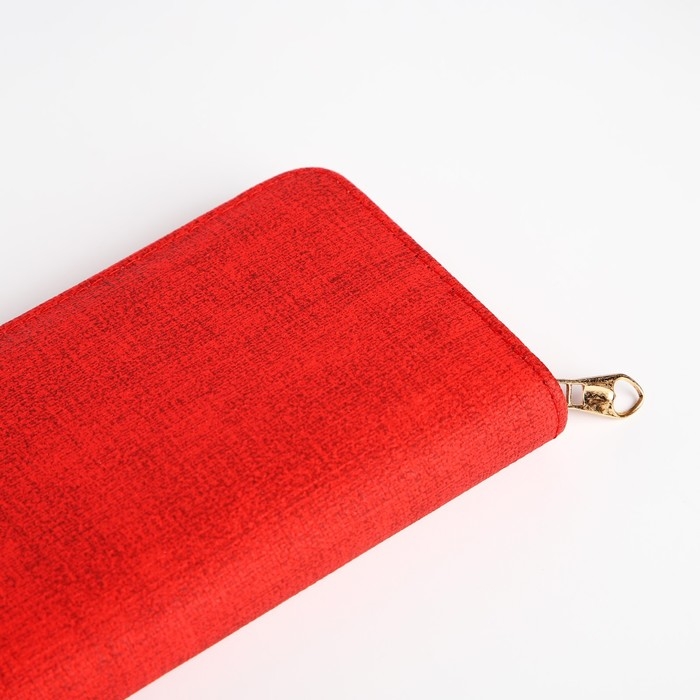 Кошелёк женский на молнии, цвет красный Кошелёк женский на молнии, цвет красный