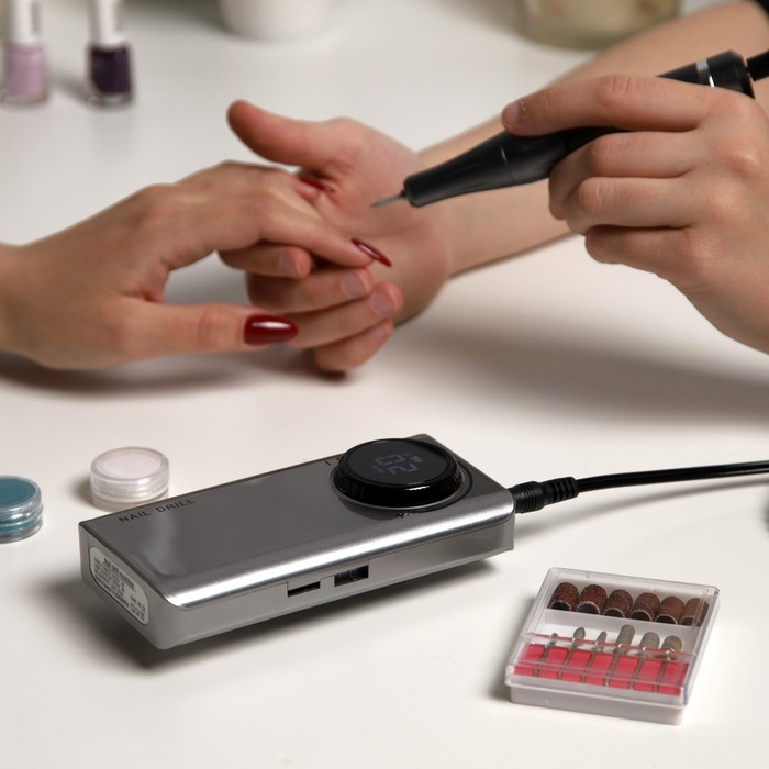 Аппарат для маникюра Luazon LMH-08, 6 насадок, 30 Вт, до 35 000 об/мин, серая Аппарат для маникюра Luazon LMH-08, 6 насадок, 30 Вт, до 35 000 об/мин, серая