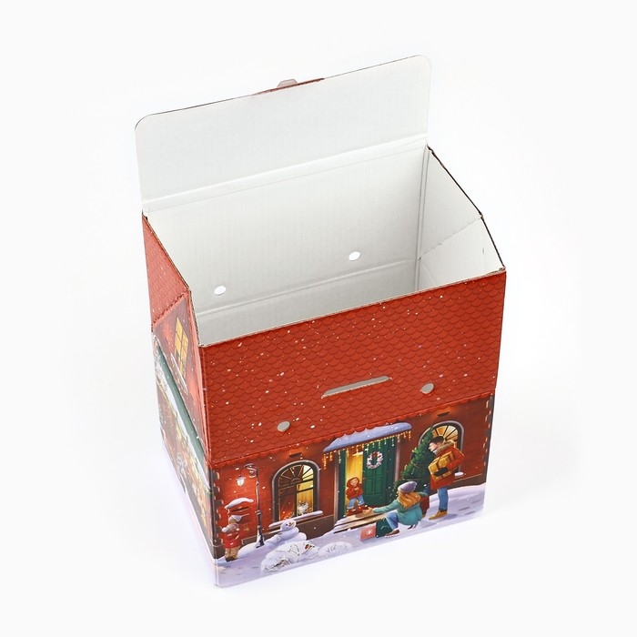 Коробка подарочная новогодняя складная « Городская жизнь », 15 х 18 х 10 см, Новый год Коробка подарочная новогодняя складная « Городская жизнь », 15 х 18 х 10 см, Новый год