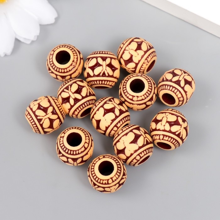 Бусины для творчества пластик Бусины для творчества пластик "Этно. Бабочки" набор 20 гр d=1,5 см