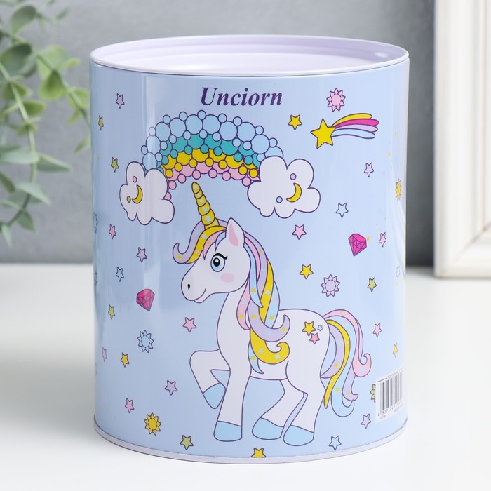 Копилка металл банка Копилка металл банка"Единорог и радуга" н-р 5 шт 7,5х10,5;8,5х11,5;9х12,5;10х14;13,5х16 см