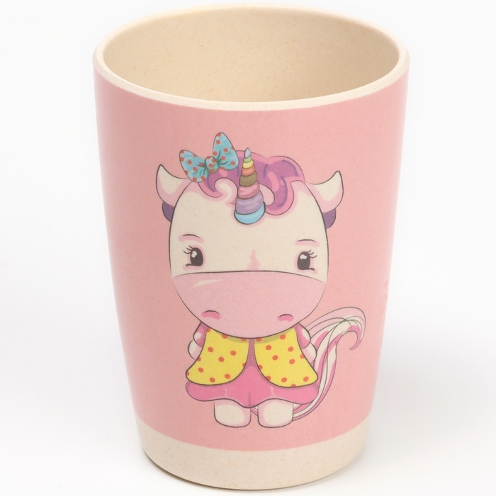 Набор бамбуковой посуды «Единорог», тарелка, миска, стакан, приборы, 5 предметов Набор бамбуковой посуды «Единорог», тарелка, миска, стакан, приборы, 5 предметов