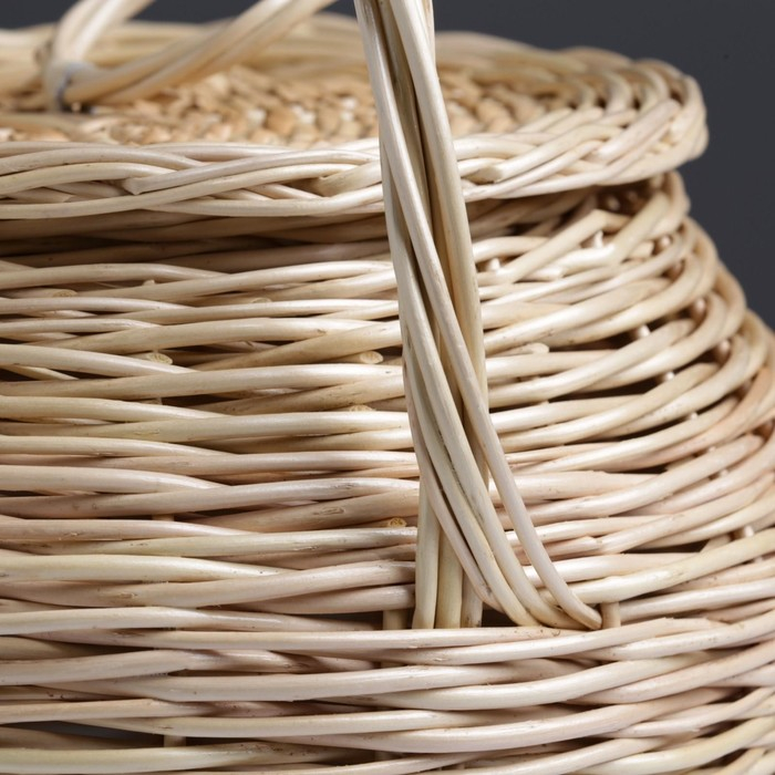 Корзина овощная круглая высокая с крышкой, 300х300/250/370 мм Корзина овощная круглая высокая с крышкой, 300х300/250/370 мм