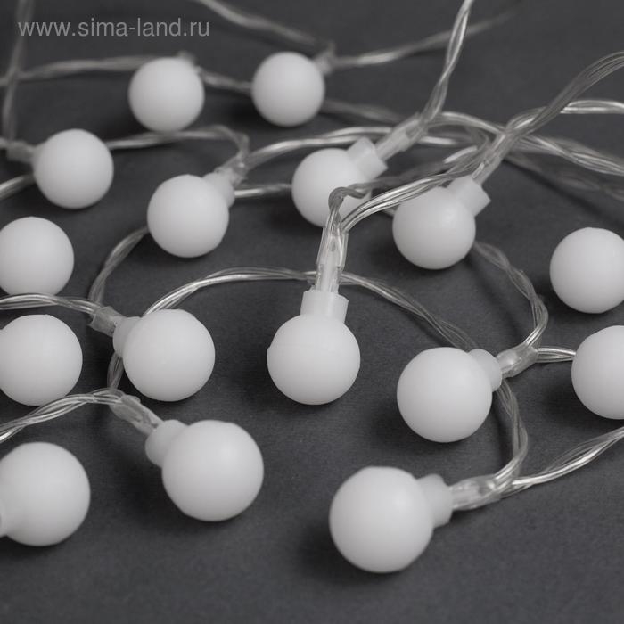Гирлянда «Нить» 3 м с насадками «Шарики», IP20, прозрачная нить, 20 LED, батарейки AAх3 (нет в комплекте), свечение мульти Гирлянда «Нить» 3 м с насадками «Шарики», IP20, прозрачная нить, 20 LED, батарейки AAх3 (нет в комплекте), свечение мульти