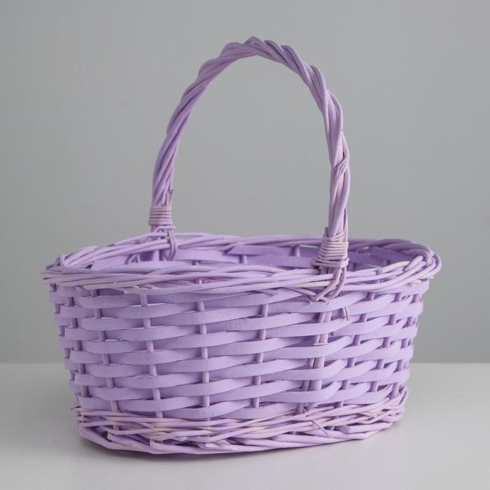 Корзина плетеная, ива, 30х21х12х25 см, сиреневый Корзина плетеная, ива, 30х21х12х25 см, сиреневый