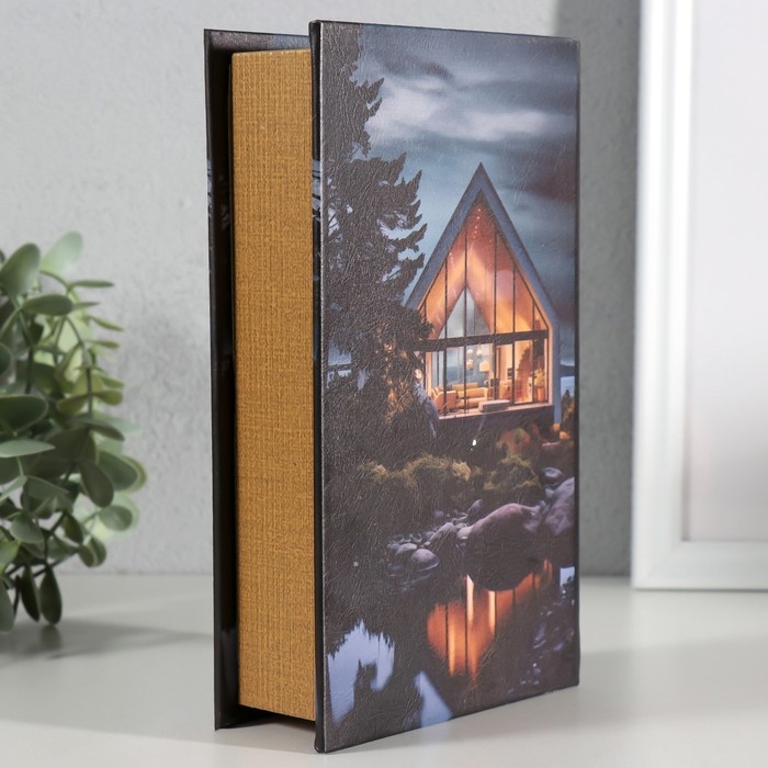 Сейф-книга дерево, кожзам  Сейф-книга дерево, кожзам "Дизайн и архитектура коттеджей" 21х13х5 см
