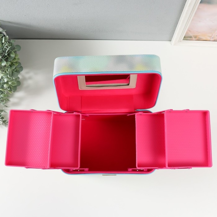 Шкатулка кожзам с зеркалом Шкатулка кожзам с зеркалом "Этажи. Летнее небо" 27х18х24 см