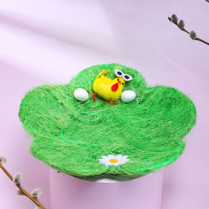 Пасхальная декоративная корзинка  Пасхальная декоративная корзинка "Цветочек" 24х24х4 см