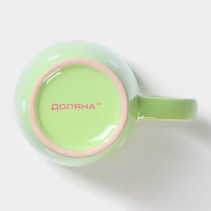 Кружка керамическая Доляна «Зелёный Горох», 360 мл, цвет зелёный Кружка керамическая Доляна «Зелёный Горох», 360 мл, цвет зелёный