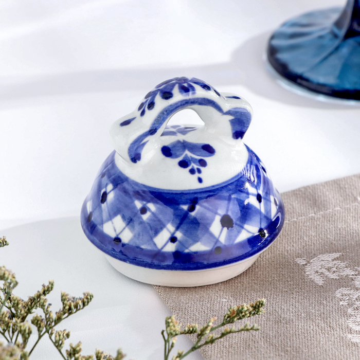 Кувшин Кувшин "Утро", гжель, фарфор, 18х16 см