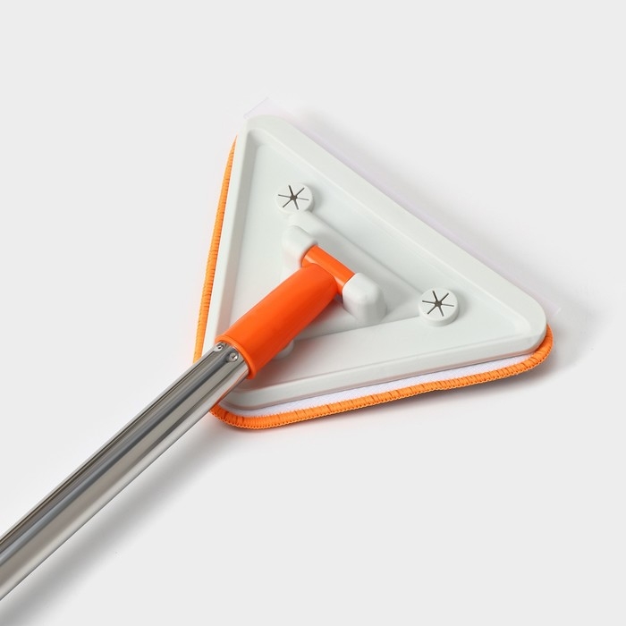 Окномойка фигурная Raccoon, стальная ручка, 2 секции, 102 см, насадка из микрофибры 20×15 см Окномойка фигурная Raccoon, стальная ручка, 2 секции, 102 см, насадка из микрофибры 20×15 см