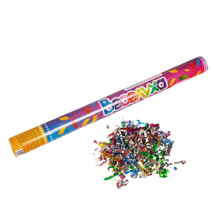 Пневмохлопушка, 58 см, разноцветная Пневмохлопушка, 58 см, разноцветная