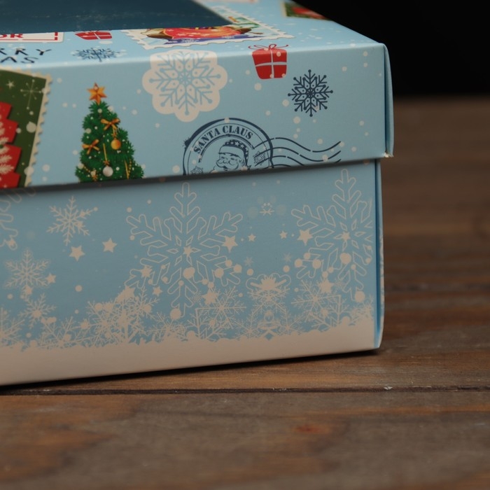 Новый год. Коробка подарочная новогодняя складная, крышка-дно, с окном Новый год. Коробка подарочная новогодняя складная, крышка-дно, с окном "Новогодний подарок " 24 х 17 х 8 см