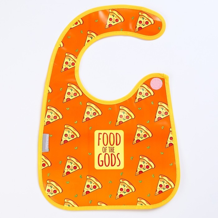 Нагрудник для кормления «Pizza» непромокаемый на липучке, с карманом Нагрудник для кормления «Pizza» непромокаемый на липучке, с карманом