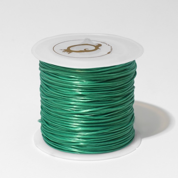 Нить силиконовая (резинка) d=0,5 мм, L=50 м (прочность 2250 денье), цвет травянисто-зелёный Нить силиконовая (резинка) d=0,5 мм, L=50 м (прочность 2250 денье), цвет травянисто-зелёный