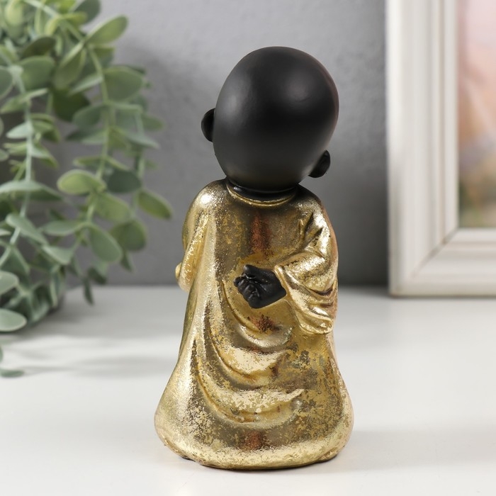 Сувенир полистоун  Сувенир полистоун "Маленький Будда в золотом. Радость" МИКС 6х5,6х13 см