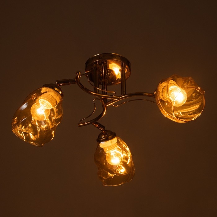 Люстра Люстра "Лойс" 3х40Вт Е27 Золото 50х50х22см