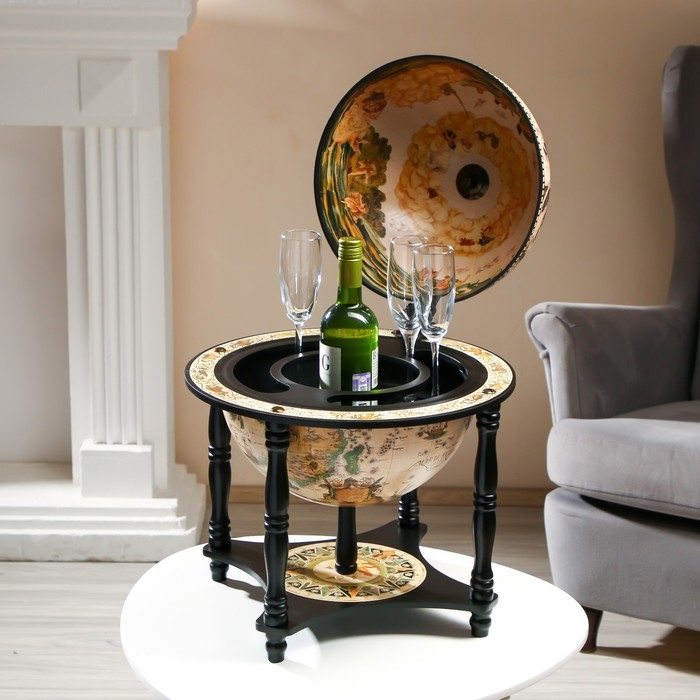 Глобус бар декоративный Глобус бар декоративный "Карта странника" с подставкой внизу 41,6х41,6х56 см