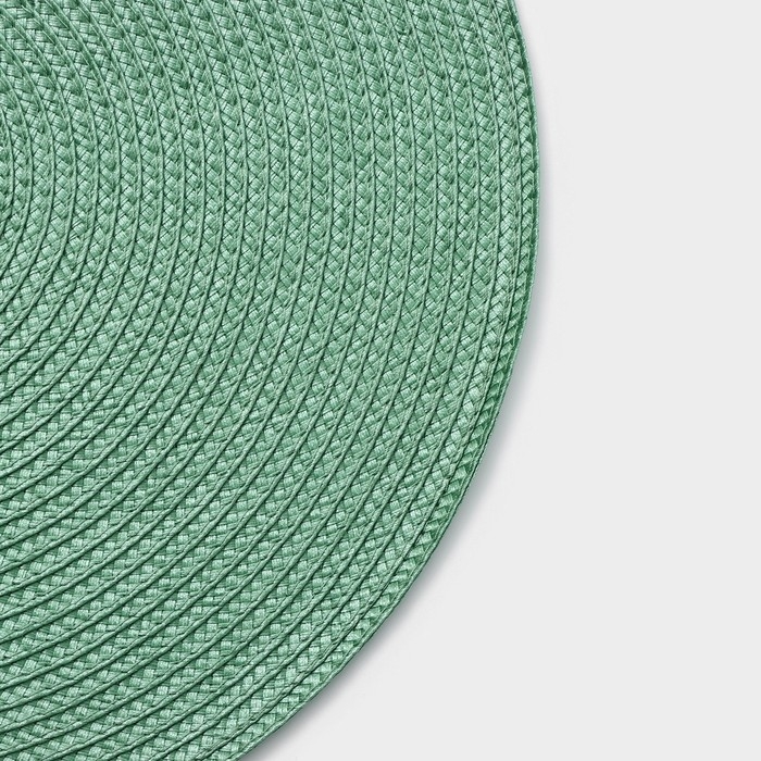 Набор салфеток сервировочных на стол Доляна «Лофт», 4 шт, d=38 см, цвет зелёный