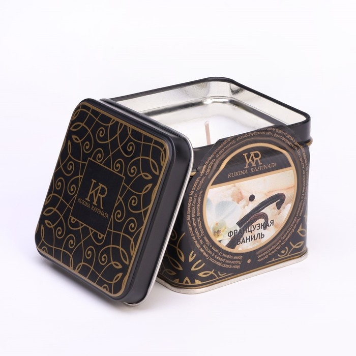 Свечи ароматические в жестяной банке  Свечи ароматические в жестяной банке "Французская ваниль"