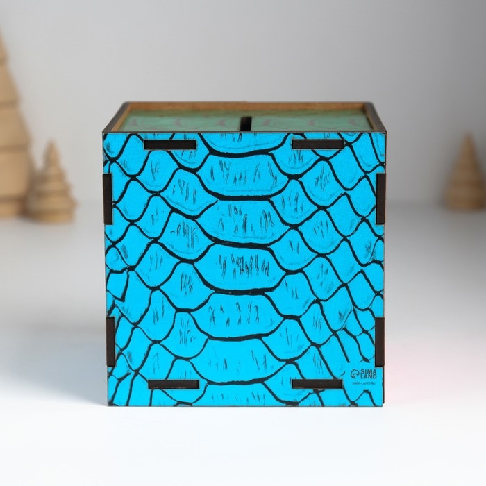 Копилка куб  Копилка куб "Змея. Богатства" 10х10х10 см