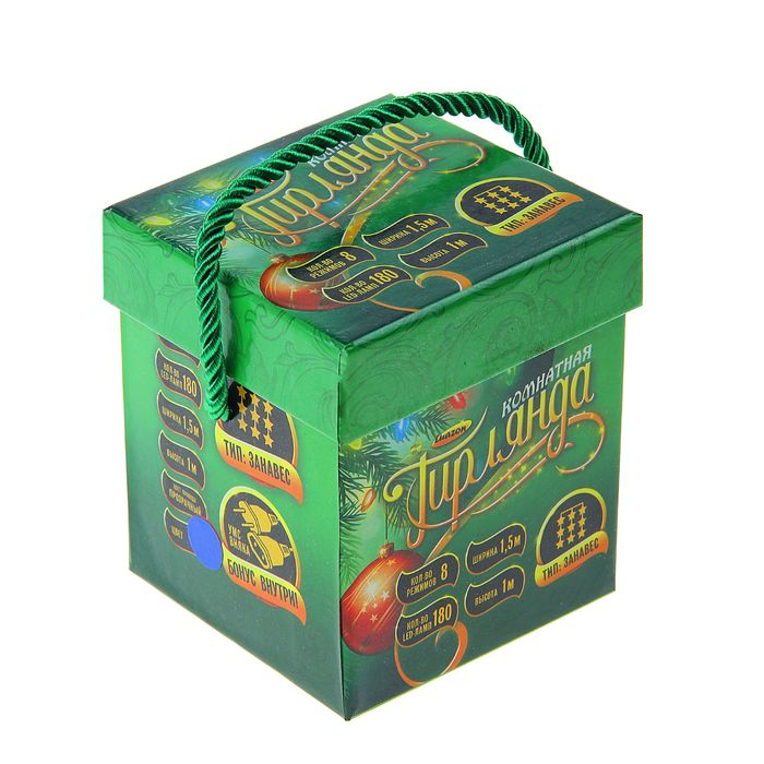 Гирлянда «Занавес» 1.5 × 1 м, IP20, прозрачная нить, 180 LED, свечение синее, 8 режимов, 220 В Гирлянда «Занавес» 1.5 × 1 м, IP20, прозрачная нить, 180 LED, свечение синее, 8 режимов, 220 В