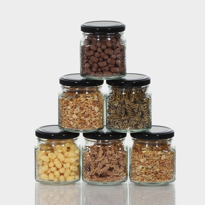Набор стеклянных банок с крышкой для консервации, ТО-66 мм, для свечей, 250 мл, 6 шт Набор стеклянных банок с крышкой для консервации, ТО-66 мм, для свечей, 250 мл, 6 шт