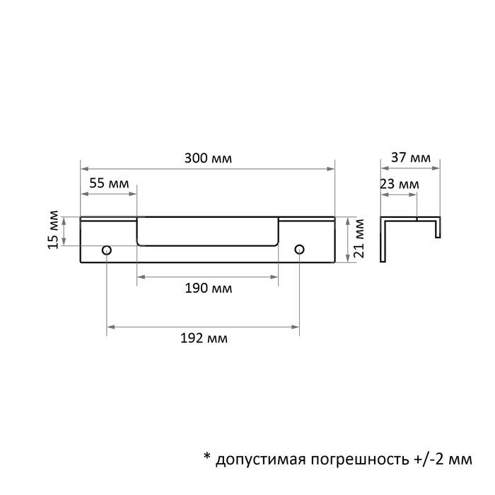 Ручка торцевая CAPPIO RP100SC, L=300 мм, цвет матовый хром Ручка торцевая CAPPIO RP100SC, L=300 мм, цвет матовый хром