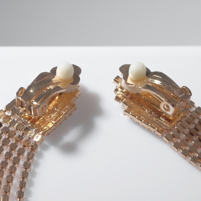 Клипсы «Вечеринка» лесенка, цвет белый в золоте Клипсы «Вечеринка» лесенка, цвет белый в золоте