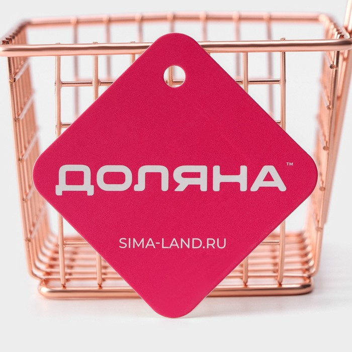 Корзинка для картофеля фри Доляна «Роял», 10×10×7,5 см, крупная сетка, цвет розовое золото Корзинка для картофеля фри Доляна «Роял», 10×10×7,5 см, крупная сетка, цвет розовое золото