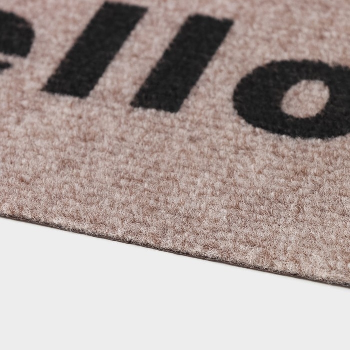 Коврик влаговпитывающий придверный без окантовки Доляна Oh, Hello, 40&times;60 см, цвет бежевый