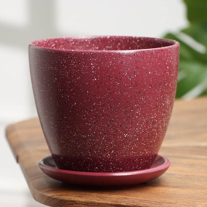 Горшок цветочный Горшок цветочный "Рябь" бордо, 1,4 л