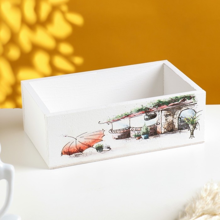 Кашпо флористическое деревянное  Кашпо флористическое деревянное " ПРОВАНС №12" 24,5х14,5х8 см