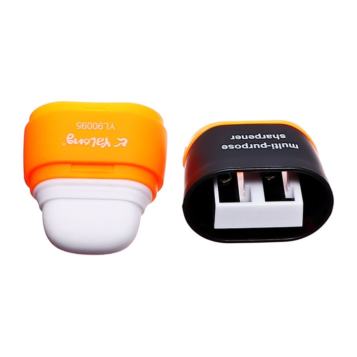 Точилка с контейнером двойная Универсальная с ластиком МИКС Точилка с контейнером двойная Универсальная с ластиком МИКС