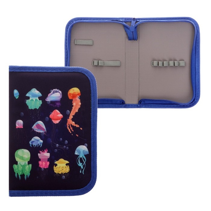 Пенал школьный Пенал школьный "Подводный Мир", 13 х 19,5 см, 1 секция, на молнии, ткань