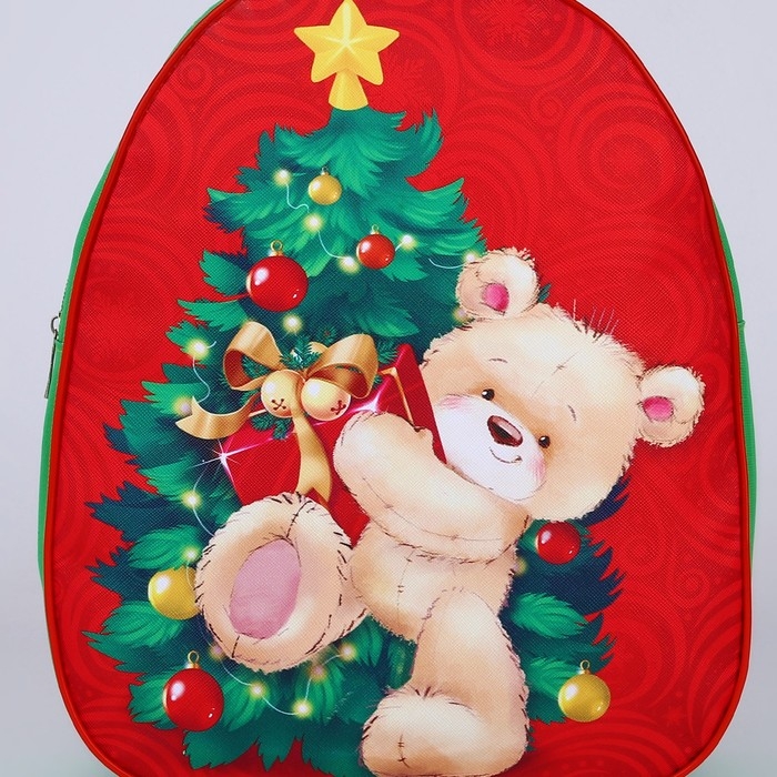 Новогодний детский рюкзак «Медвежонок с ёлкой», 30*25 см