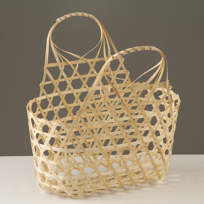 Корзина плетеная, 25х12х12/24 см, бамбук Корзина плетеная, 25х12х12/24 см, бамбук