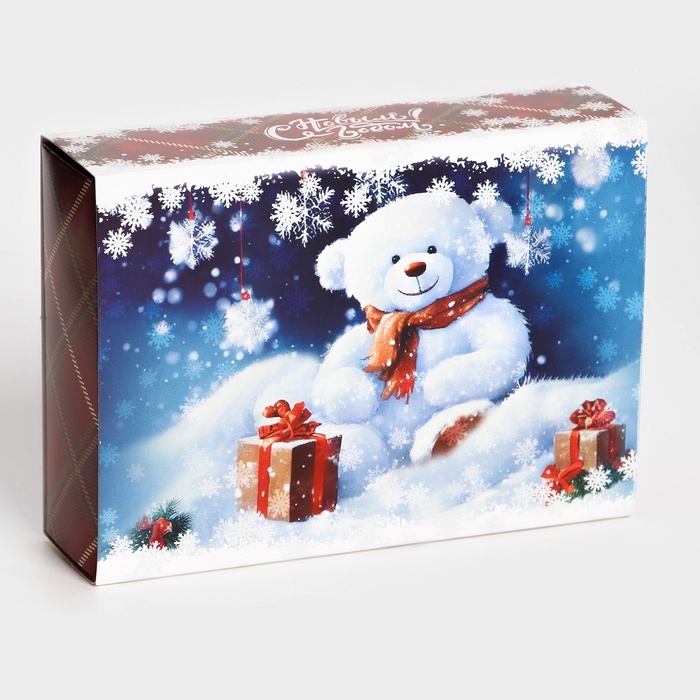 Новый год. Коробка под 6 конфет Новый год. Коробка под 6 конфет "С Новым гоодом!", 13,7 х 9,8 х 3,8 см, кондитерская упаковка