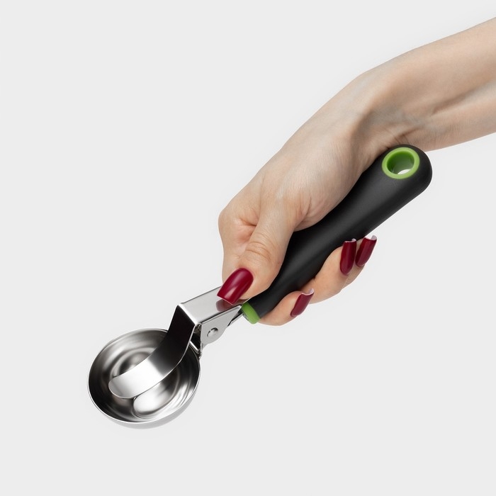 Ложка для мороженого Доляна Lime, 20×5,3 см, цвет чёрно-зелёный Ложка для мороженого Доляна Lime, 20×5,3 см, цвет чёрно-зелёный