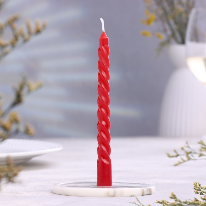 Свечи восковые витые (набор 2 шт), аромат клубника Свечи восковые витые (набор 2 шт), аромат клубника