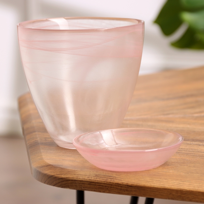 Горшок цветочный с поддоном №2 Горшок цветочный с поддоном №2 "Алеб" розовый, 0,85 л