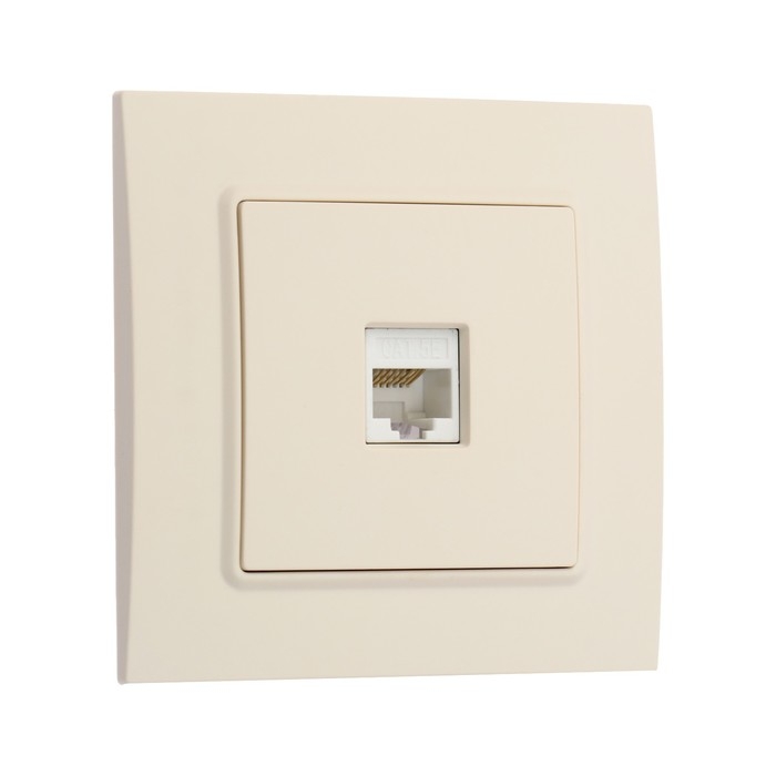 Розетка компьютерная одноместная TOT Elegant, скрытая, бежевая Розетка компьютерная одноместная TOT Elegant, скрытая, бежевая