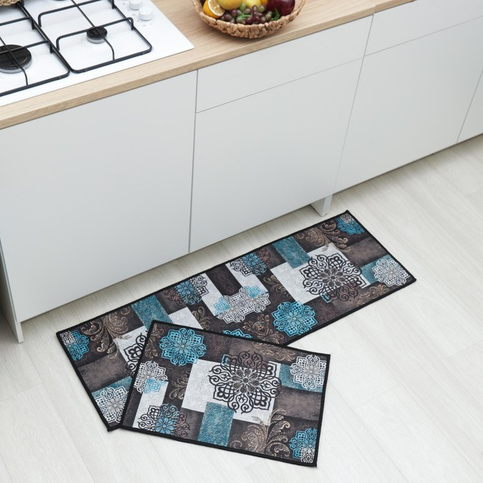 Коврики для дома Доляна «Цвета», 2 шт, 40×60 шт: 40×120 см