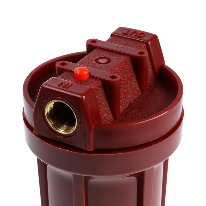 Корпус для фильтра  Корпус для фильтра "Аквабрайт" АБФ-ГОР-34, 3/4", для горячей воды, ключ и крепеж, красный