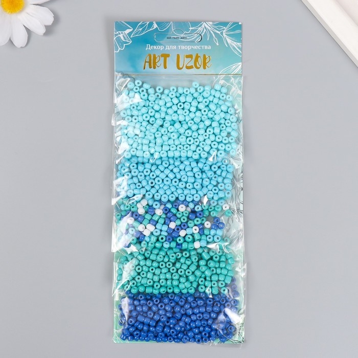 Бисер круглый 6/0   Бисер круглый 6/0  "Голубая палитра" 5 цветов х 20 гр 20х8х0,7 см