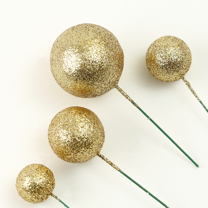 Набор топперов «Бусины», набор 20 шт., цвет золото Набор топперов «Бусины», набор 20 шт., цвет золото