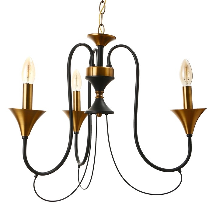 Люстра Люстра "Элимин" 3хЕ14 40Вт черно-золотой 56х75х56 см BayerLux