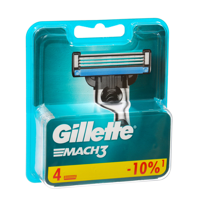 Сменные кассеты Gillette Mach3, 3 лезвия, 4 шт Сменные кассеты Gillette Mach3, 3 лезвия, 4 шт
