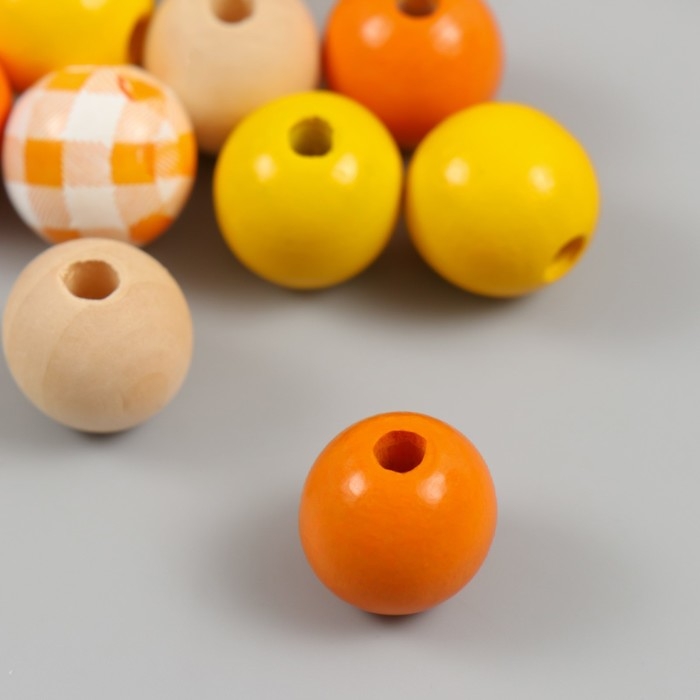 Бусины для творчества дерево Бусины для творчества дерево "Оттенки осени" набор 10 шт d=1,6 см